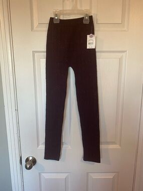 George Girls Purple Cable Knit Leggings Confetti Speckled NWT Size 10-12 L